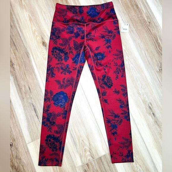 Free People Pants - FREE PEOPLE Movement Burgundy Combo Ashford Lose Leggings Size Small